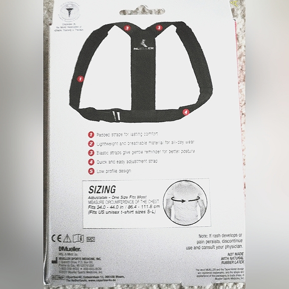 NEW POSTURE CORRECTOR, ADJUSTABLE FITS 34-44"CHEST CIRCUMFERENCE, PADDED STRAP - Picture 2 of 4